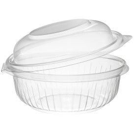 Plastic Hinged Salad Bowl PET "PresentaBowls" High Dome Lid 360ml (300 Units)