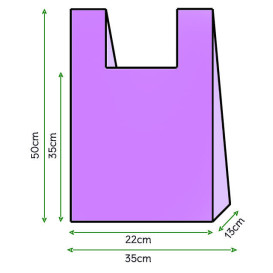 Plastic T-Shirt Bag Lilac 35x50cm (200 Units)  