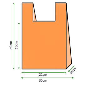 Plastic T-Shirt Bag Orange 35x50cm (200 Units)  
