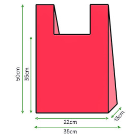 Plastic T-Shirt Bag Red 35x50cm (5000 Units)