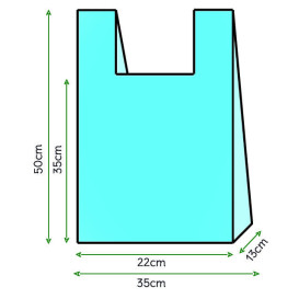 Plastic T-Shirt Bag Blue 35x50cm (5000 Units)