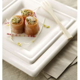 Sugarcane Plate Square shape White 26x26 cm (320 Units)