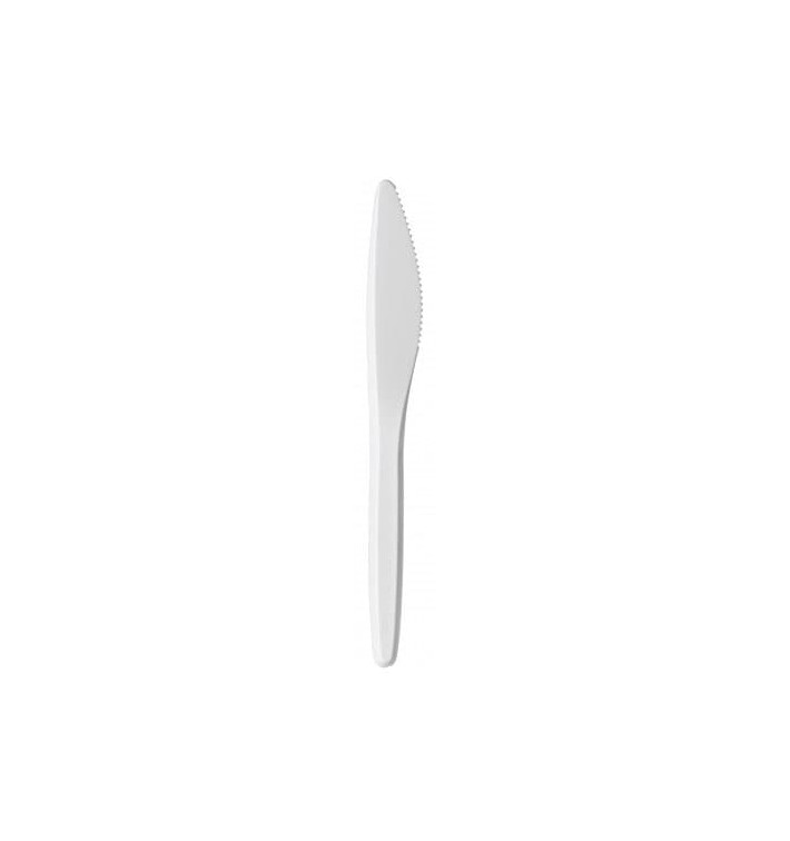 Plastic Knife PS "Luxury" White 17,5 cm (100 Units)  