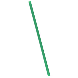 Plastic Straw Straight PLA Wrapped Green Ø0,8cm 18cm (400 Units)