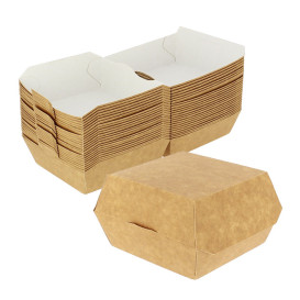 Paper Burger Box Kraft 12x12x7cm (25 Units)