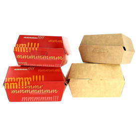 Paper Burger Box Kraft XXL 14,5x14,5x8cm (25 Units)