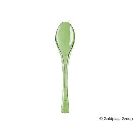 Plastic Spoon PS "Fly" Lime Green Clear 14,5cm (50 Units) 