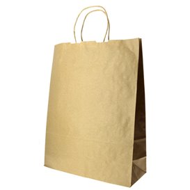 Paper Bag with Handles Kraft 100g 32+12x40cm (25 Units)