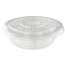 Plastic Bowl PET with Lid 4C Ø26x7cm (100 Units)  