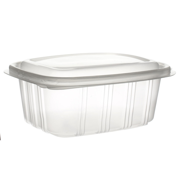 Plastic Hinged Deli Container Microwavable PP High Dome Lid 500ml (50 Units) 