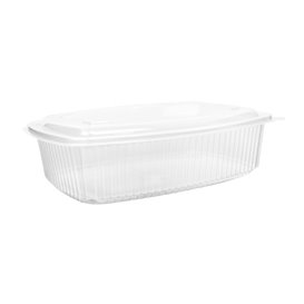 Plastic Hinged Deli Container Microwavable PP High Dome Lid 1500ml (200 Units)