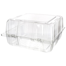 Plastic Hinged Bakery Container PET 18x18x10cm (20 Units) 