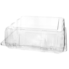 Plastic Hinged Bakery Container PET 22x22x8cm (20 Units) 