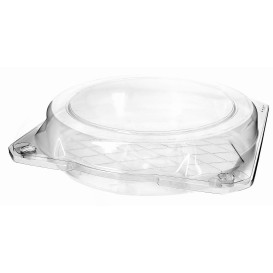 Plastic Hinged Bakery Container PET Ø20x5cm (23 Units) 