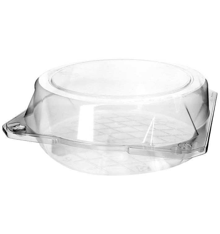 Plastic Hinged Bakery Container PET Ø20x8cm (115 Units)