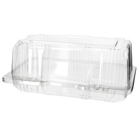 Plastic Hinged Bakery Container PET 18x9,5x8cm (20 Units) 
