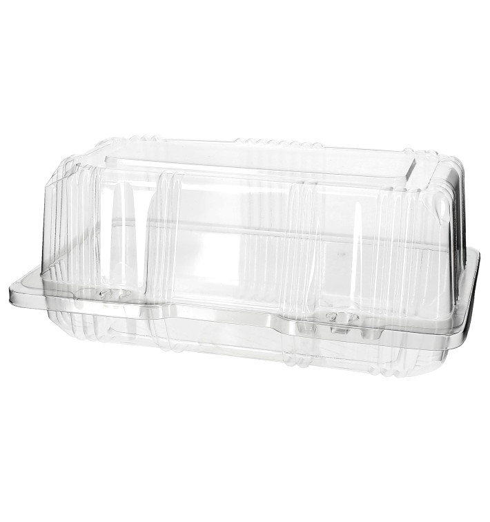Plastic Hinged Bakery Container PET 18x9,5x8cm (20 Units) 