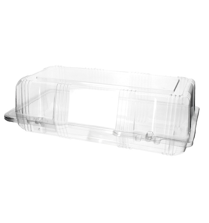 Plastic Hinged Bakery Container PET 26x13x8cm (20 Units) 