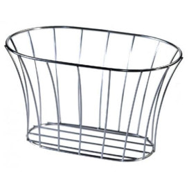 Basket Containers Steel Oval Shape Silver 21x12,7x12,7 (1 Unit)
