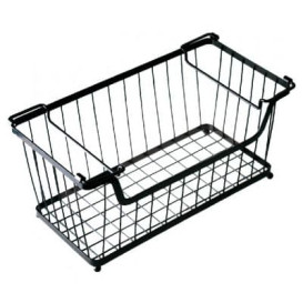 Basket Containers Steel with Handles Stackable Black 33x27,5x22,7cm (1 Unit) 