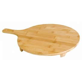 Bamboo Serving Platter with Handle Round shape Ø29x2,5cm (10 Units)