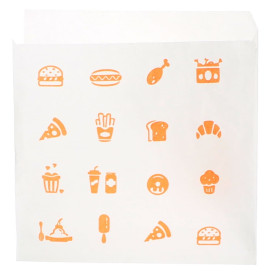 Paper Food Bag Opened L Shape "Saky Food" 15x15cm (250 Units)  