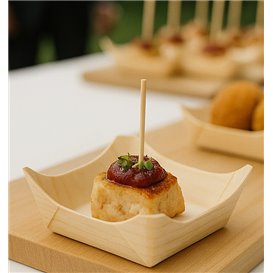 Pine Leaf Boat Tray 7,5x7,5x3cm (100 Units)  