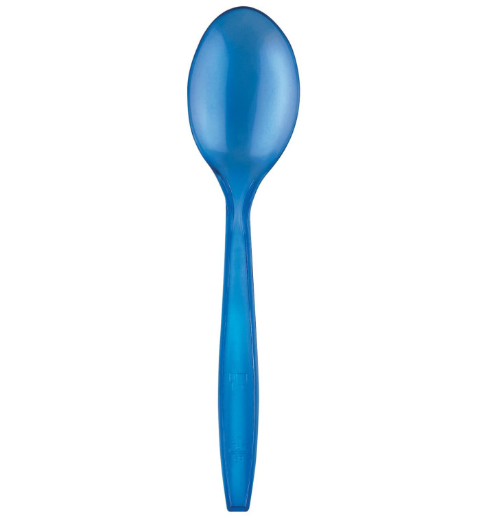 Plastic Spoon PS Premium Blue 19cm (1000 Units)