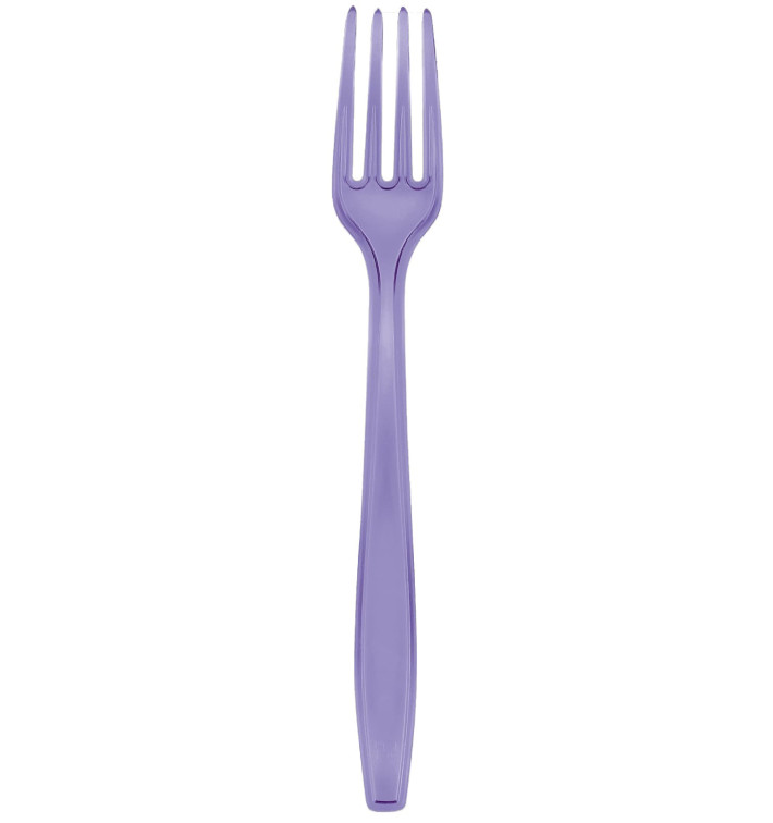 Plastic Fork PS Premium Lilac 19cm (50 Units) 