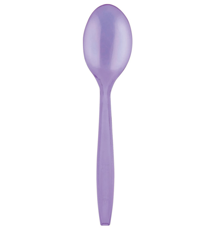 Plastic Spoon PS Premium Lilac 19cm (1000 Units)