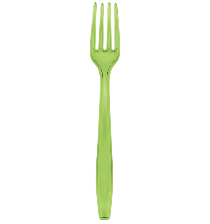 Plastic Fork PS Premium Lime Green 19cm (1000 Units)