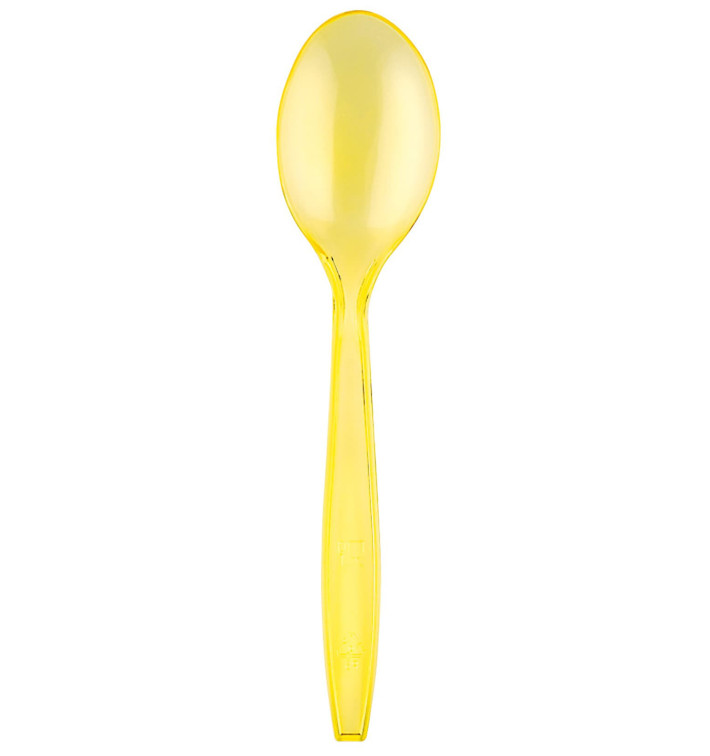 Plastic Spoon PS Premium Yellow 19cm (1000 Units)