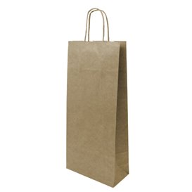 Paper Bottle Bag with Handles Kraft 18+8x39cm (300 Units)
