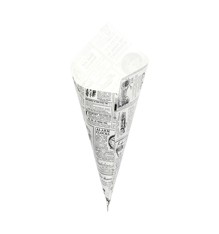 Paper Food Cone Grease-Proof "Times" 34cm 400g (250 Units)