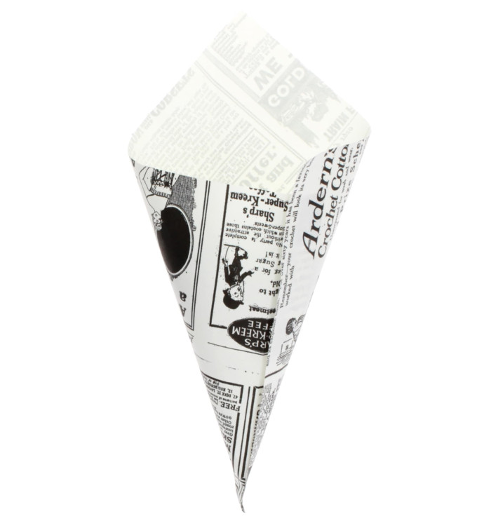 Paper Food Cone Grease-Proof "Times" 20cm 70g (250 Units)