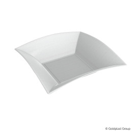 Sugarcane Plate Deep "Nice" White 18x18 cm (50 Units) 