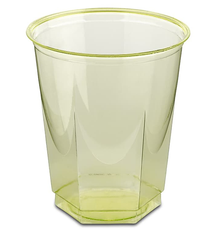 Plastic Cup PS Crystal Hexagonal shape Pistachio 250ml (10 Units) 