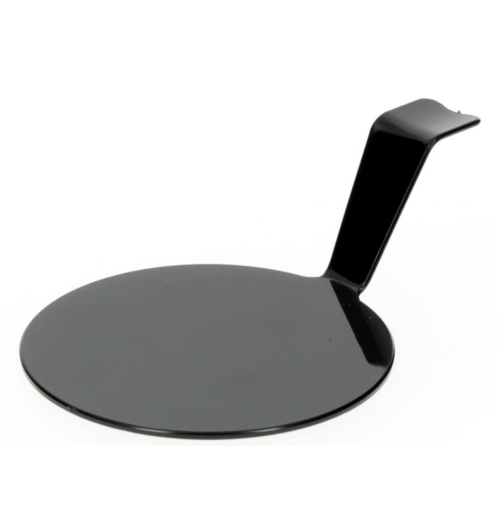 Tasting Plastic Plate PS "Gourmand" Black Ø4,5x2cm (50 Units) 