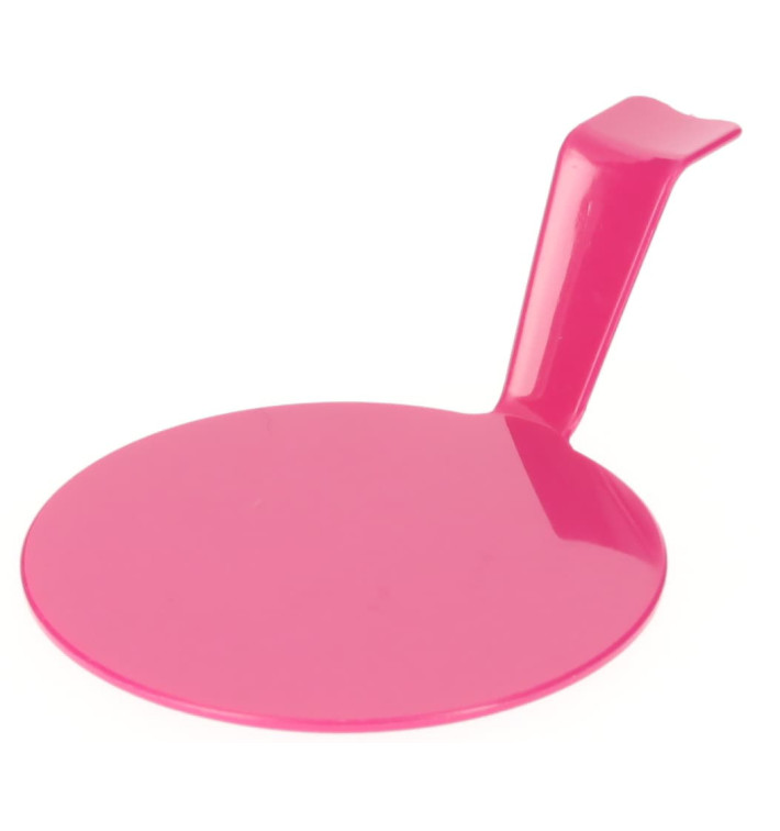 Tasting Plastic Plate PS "Gourmand" Raspberry Ø4,5x2cm (50 Units) 