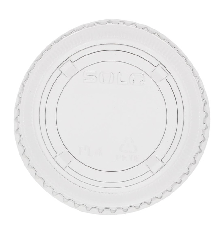 Plastic Lid PET Crystal Closed Flat Ø7,3cm (125 Units)  