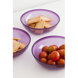 Plastic Bowl PS Crystal Hard Eggplant 400ml Ø14cm (4 Units) 