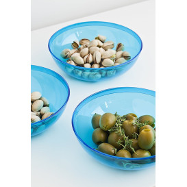 Plastic Bowl PS Crystal Hard Turquoise 400ml Ø14cm (4 Units) 