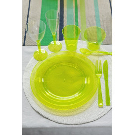 Plastic Plate Round shape Extra Rigid Green 26cm (90 Units)