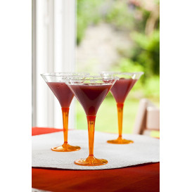 Plastic Stemmed Glass Cocktail Orange 100 ml (48 Units)
