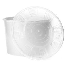 Paper Container with Plastic Lid White PP 488ml (25 Units) 