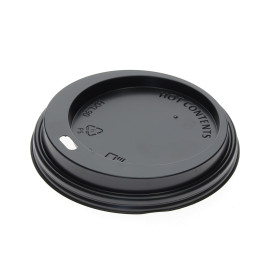 Lid for Paper Cup Hole Black 12, 16 and 22 Oz Ø9,0cm (100 Units)  