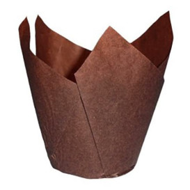 Cupcake Liner Tulip shape Brown Ø5x4,2/7,2cm (135 Units)  