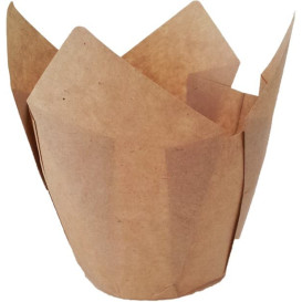 Cupcake Liner Tulip shape Nature Ø5x5/8cm (125 Units)  