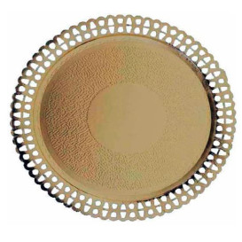 Paper Plate Round Shape Doilie Gold 2,60cm (50 Units) 