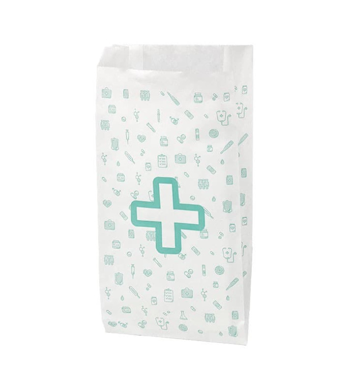 Paper Bag Pharmacy White 14+7x24cm (1000 Units)